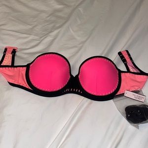 Victoria’s Secret cupped strapless bathingsuit top pink 32C